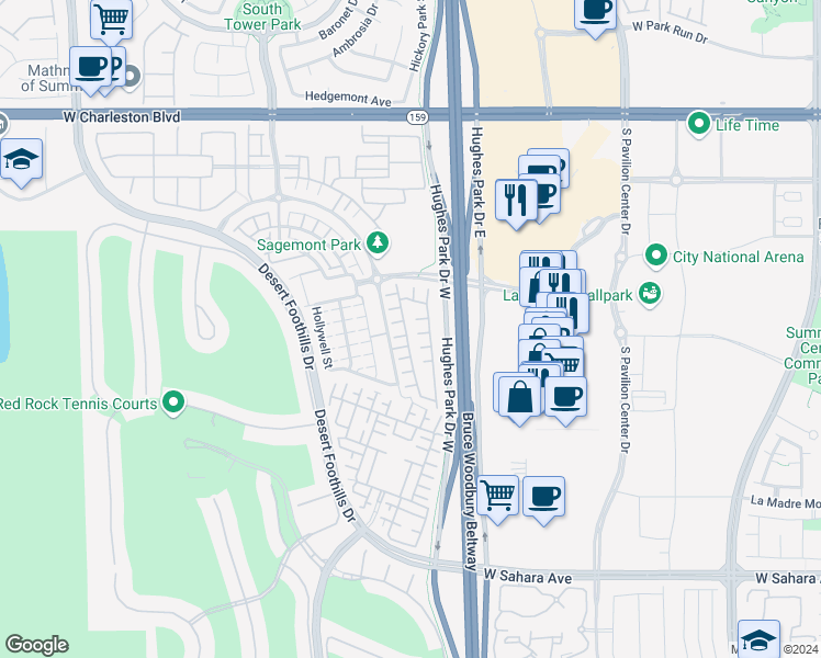 map of restaurants, bars, coffee shops, grocery stores, and more near 1898 Morro Vista Drive in Las Vegas