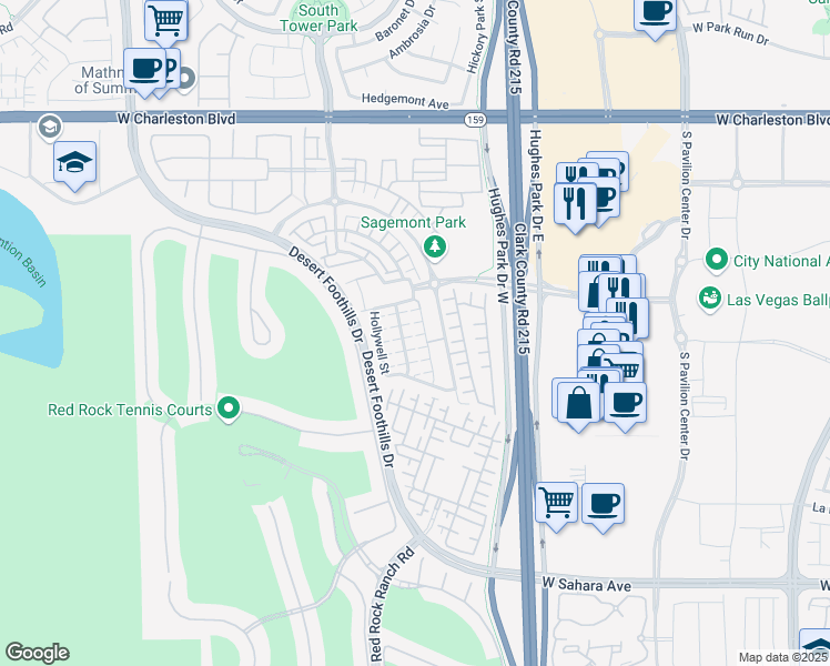 map of restaurants, bars, coffee shops, grocery stores, and more near 1895 Ardilea Street in Las Vegas