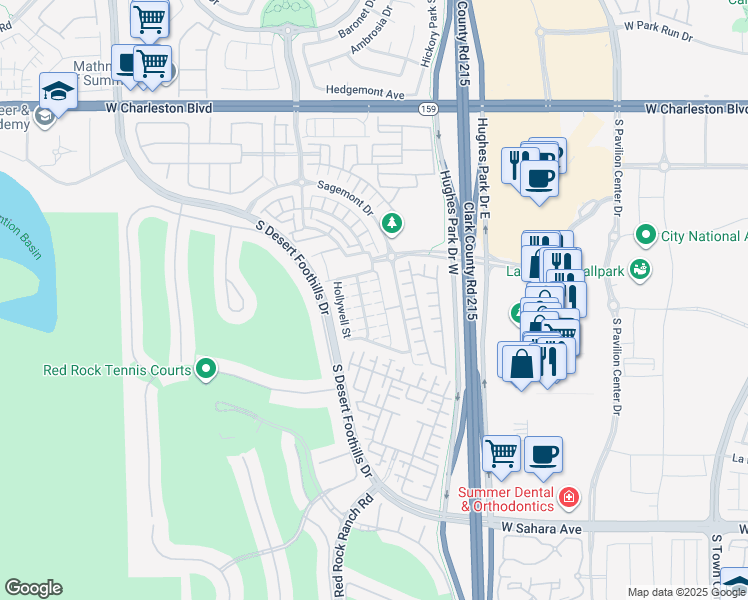 map of restaurants, bars, coffee shops, grocery stores, and more near 1895 Ardilea Street in Las Vegas