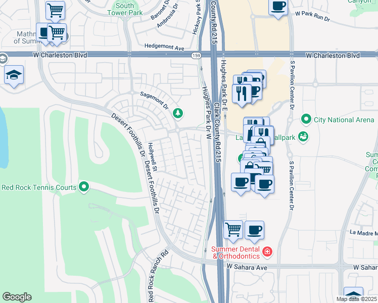 map of restaurants, bars, coffee shops, grocery stores, and more near 11235 Almador Vista Court in Las Vegas