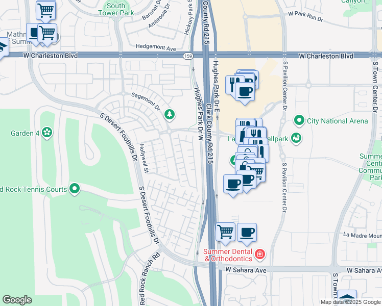 map of restaurants, bars, coffee shops, grocery stores, and more near 1830 Solvang Mill Drive in Las Vegas