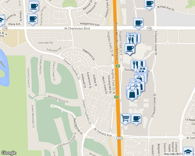 map of restaurants, bars, coffee shops, grocery stores, and more near 11232 Pismo Dunes Court in Las Vegas