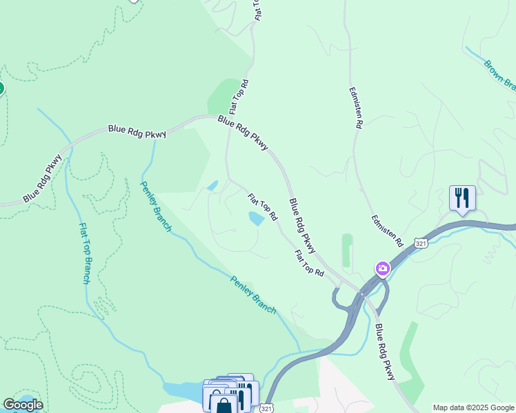 map of restaurants, bars, coffee shops, grocery stores, and more near 2367 Flat Top Road in Blowing Rock