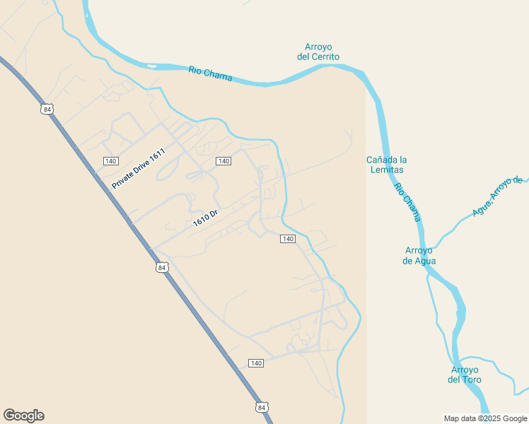 map of restaurants, bars, coffee shops, grocery stores, and more near 182 County Road 140 in Hernandez