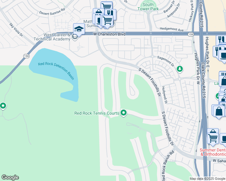 map of restaurants, bars, coffee shops, grocery stores, and more near 2027 Orchard Mist Court in Las Vegas