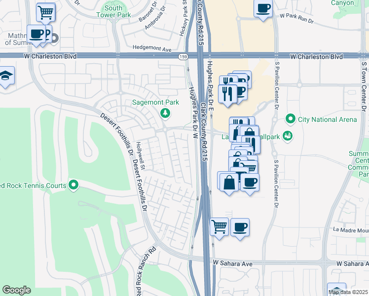 map of restaurants, bars, coffee shops, grocery stores, and more near 11212 Shasta Ridge Court in Las Vegas