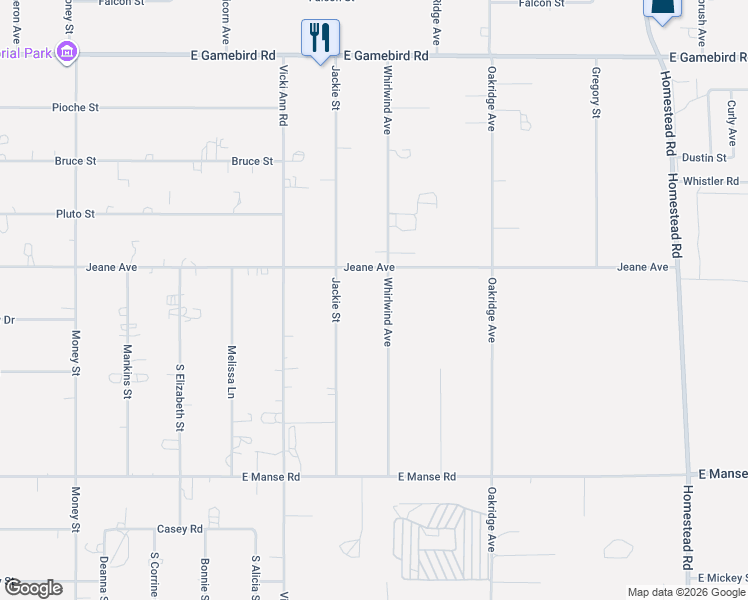 map of restaurants, bars, coffee shops, grocery stores, and more near 2221 Jeane Avenue in Pahrump