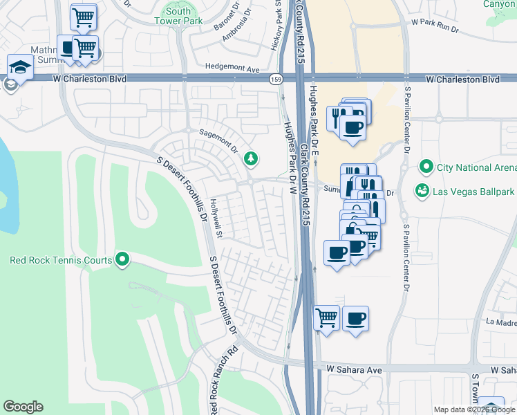 map of restaurants, bars, coffee shops, grocery stores, and more near 11246 Almador Vista Court in Las Vegas