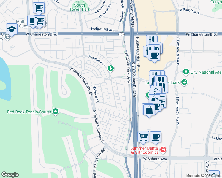 map of restaurants, bars, coffee shops, grocery stores, and more near 1885 Cape Cod Landing Drive in Las Vegas