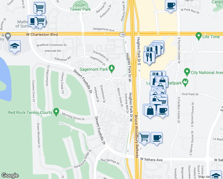 map of restaurants, bars, coffee shops, grocery stores, and more near 1885 Cape Cod Landing Drive in Las Vegas