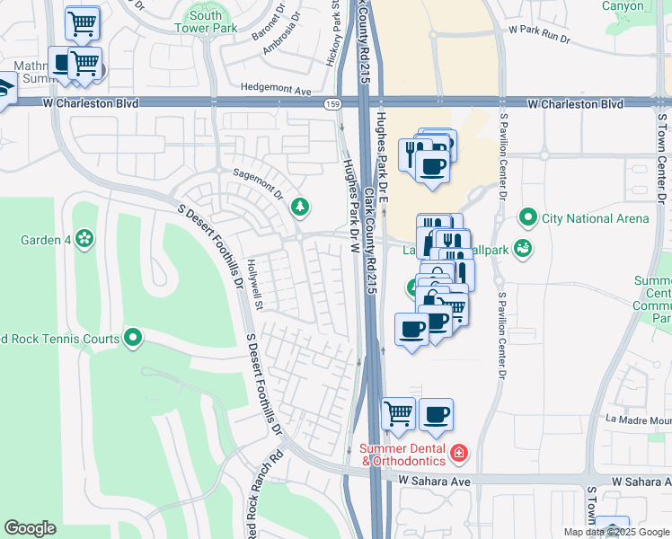 map of restaurants, bars, coffee shops, grocery stores, and more near 1830 Solvang Mill Drive in Las Vegas