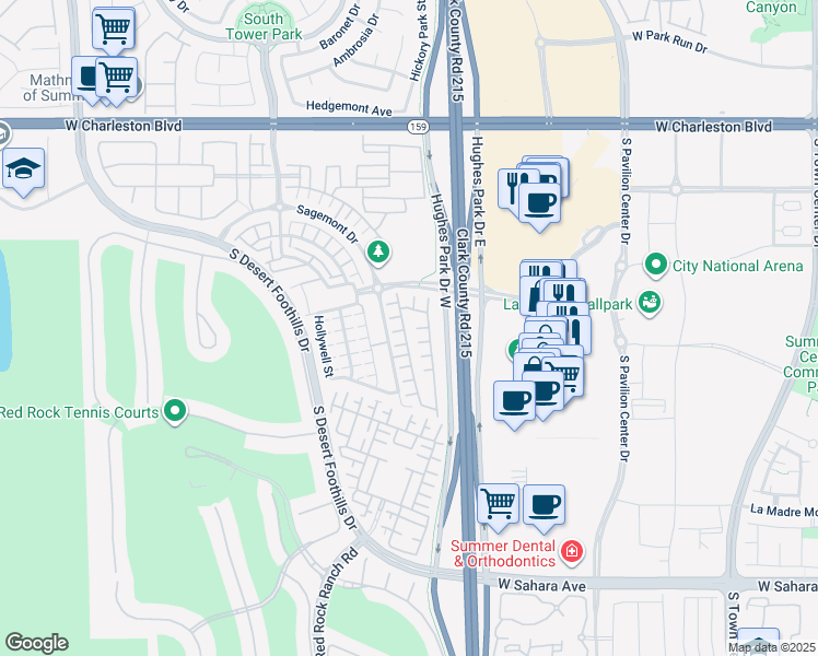 map of restaurants, bars, coffee shops, grocery stores, and more near 1868 Morro Vista Drive in Las Vegas