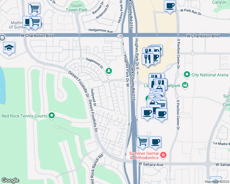 map of restaurants, bars, coffee shops, grocery stores, and more near 11234 Almador Vista Court in Las Vegas