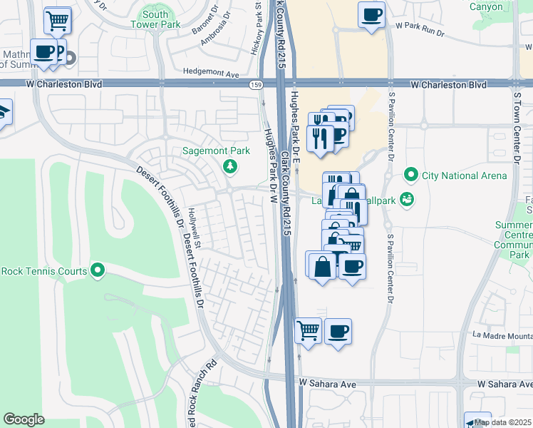 map of restaurants, bars, coffee shops, grocery stores, and more near 1830 Solvang Mill Drive in Las Vegas