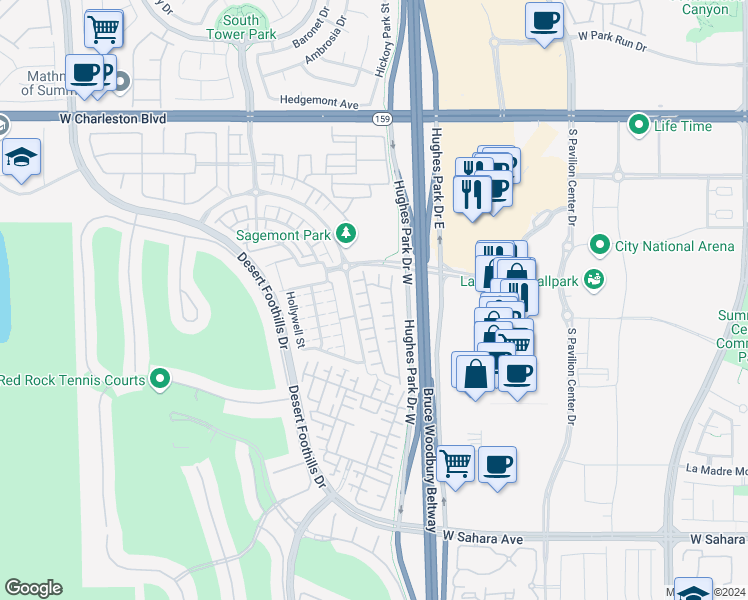 map of restaurants, bars, coffee shops, grocery stores, and more near 1858 Morro Vista Drive in Las Vegas