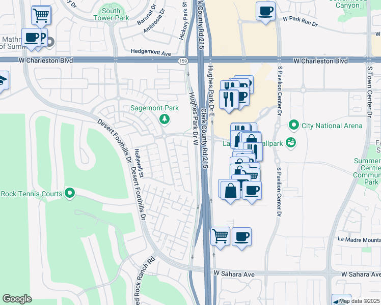map of restaurants, bars, coffee shops, grocery stores, and more near 1850 Solvang Mill Drive in Las Vegas