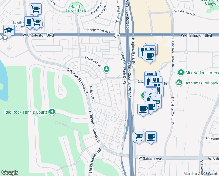 map of restaurants, bars, coffee shops, grocery stores, and more near 11245 Pismo Dunes Court in Las Vegas