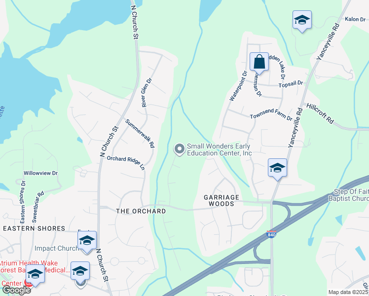 map of restaurants, bars, coffee shops, grocery stores, and more near 603 Thornberry Drive in Greensboro
