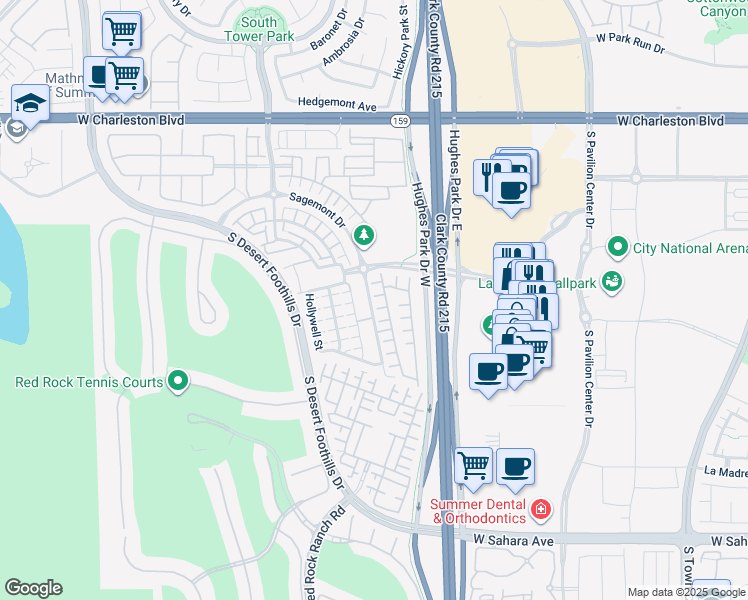 map of restaurants, bars, coffee shops, grocery stores, and more near 11245 Pismo Dunes Court in Las Vegas
