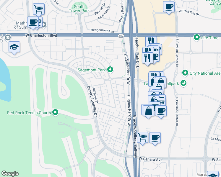map of restaurants, bars, coffee shops, grocery stores, and more near 1857 Cape Cod Landing Drive in Las Vegas