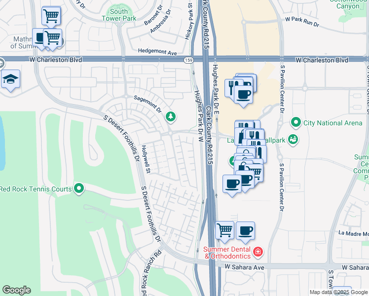 map of restaurants, bars, coffee shops, grocery stores, and more near 1848 Morro Vista Drive in Las Vegas