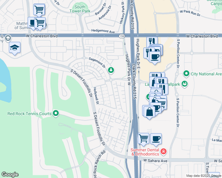 map of restaurants, bars, coffee shops, grocery stores, and more near 1797 Ardilea Street in Las Vegas