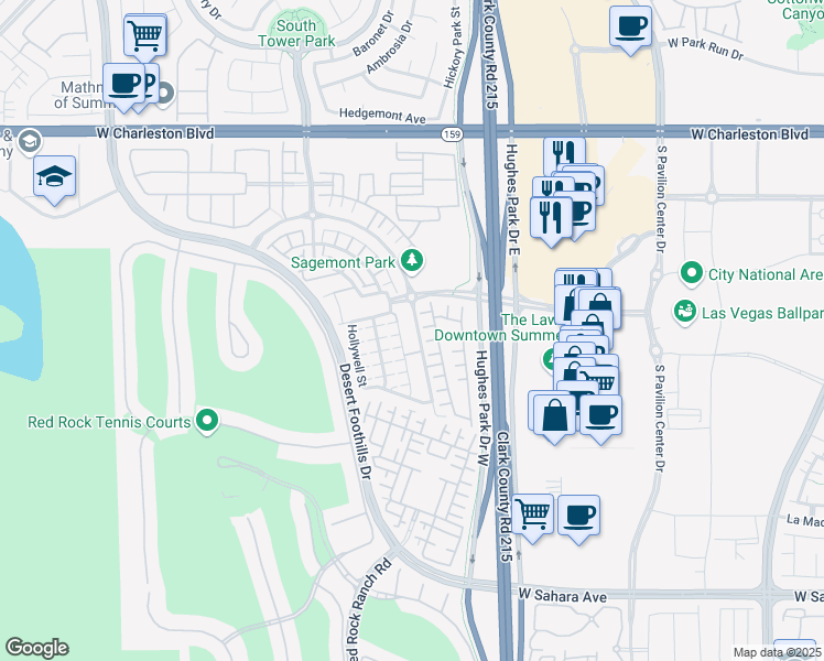 map of restaurants, bars, coffee shops, grocery stores, and more near 1797 Ardilea Street in Las Vegas