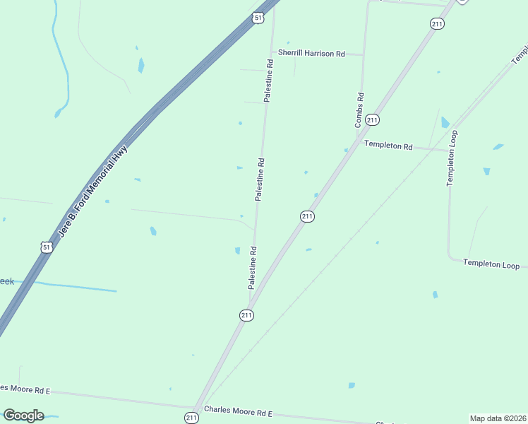 map of restaurants, bars, coffee shops, grocery stores, and more near 1358 Palestine Road in Newbern