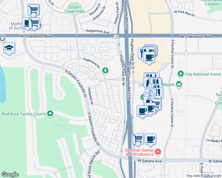 map of restaurants, bars, coffee shops, grocery stores, and more near 11233 Pismo Dunes Court in Las Vegas