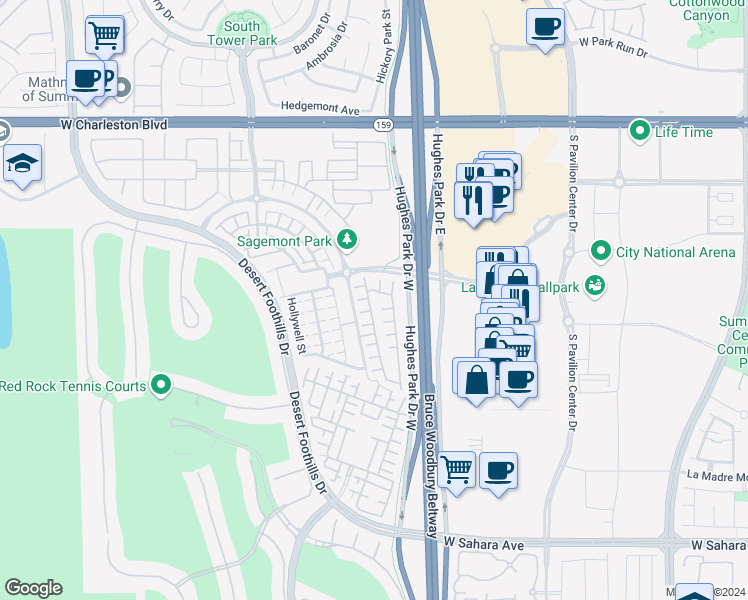 map of restaurants, bars, coffee shops, grocery stores, and more near 1838 Morro Vista Drive in Las Vegas