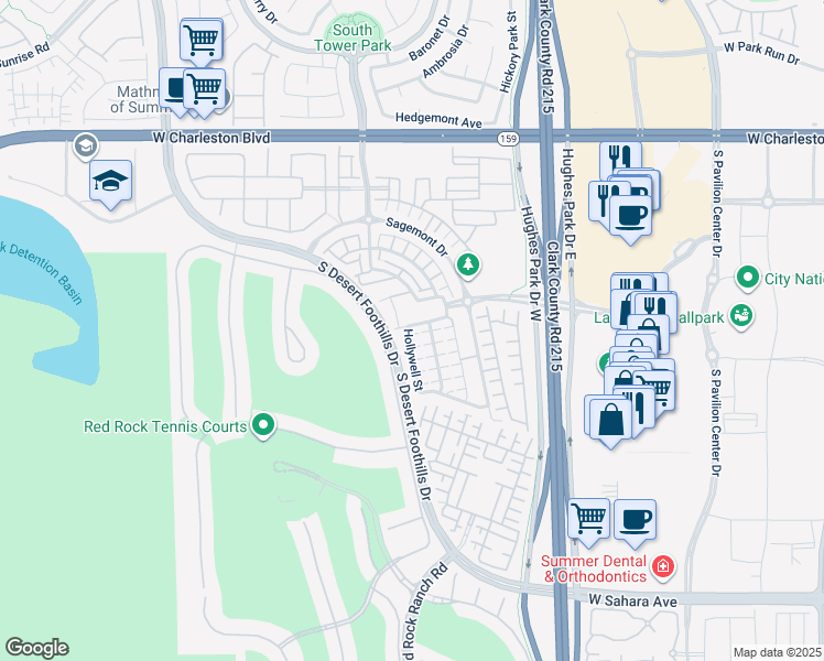 map of restaurants, bars, coffee shops, grocery stores, and more near 1816 Hollywell Street in Las Vegas