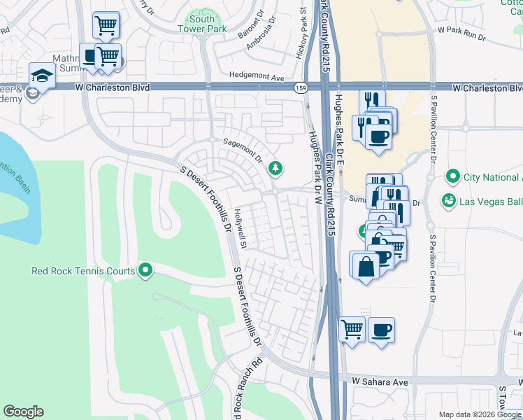 map of restaurants, bars, coffee shops, grocery stores, and more near 1815 Ardilea Street in Las Vegas