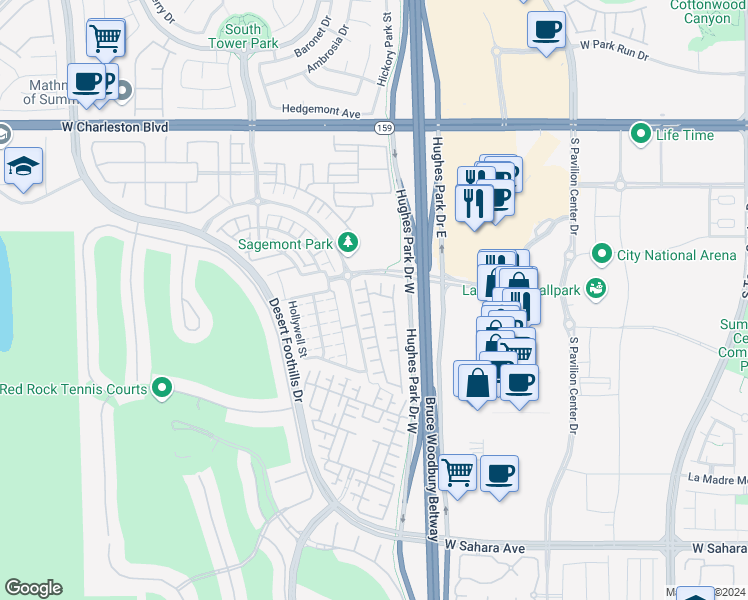 map of restaurants, bars, coffee shops, grocery stores, and more near 1828 Morro Vista Drive in Las Vegas
