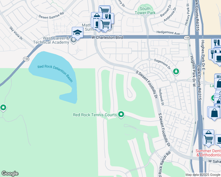 map of restaurants, bars, coffee shops, grocery stores, and more near 2027 Orchard Mist Court in Las Vegas