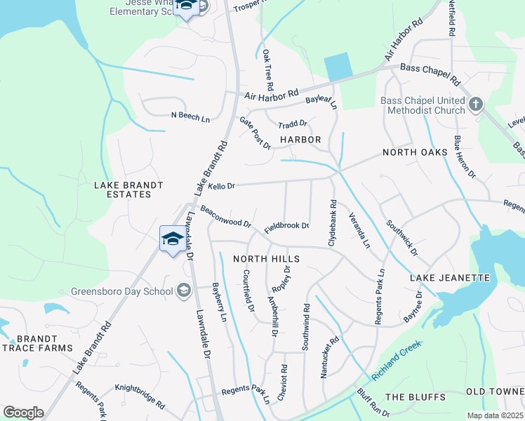 map of restaurants, bars, coffee shops, grocery stores, and more near 8 Sedley Ct in Greensboro