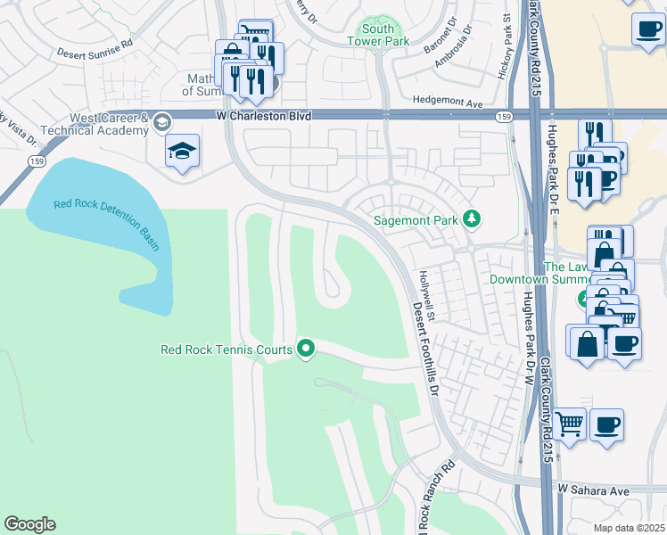 map of restaurants, bars, coffee shops, grocery stores, and more near 2038 Cherry Creek Circle in Las Vegas
