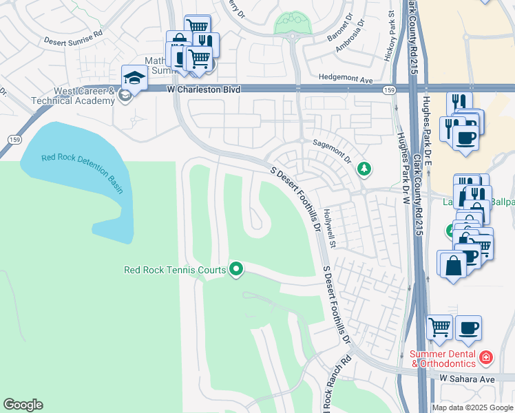 map of restaurants, bars, coffee shops, grocery stores, and more near 2038 Cherry Creek Circle in Las Vegas
