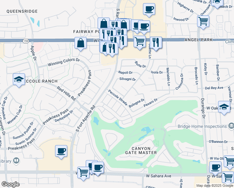 map of restaurants, bars, coffee shops, grocery stores, and more near 8913 Dio Guardi Drive in Las Vegas