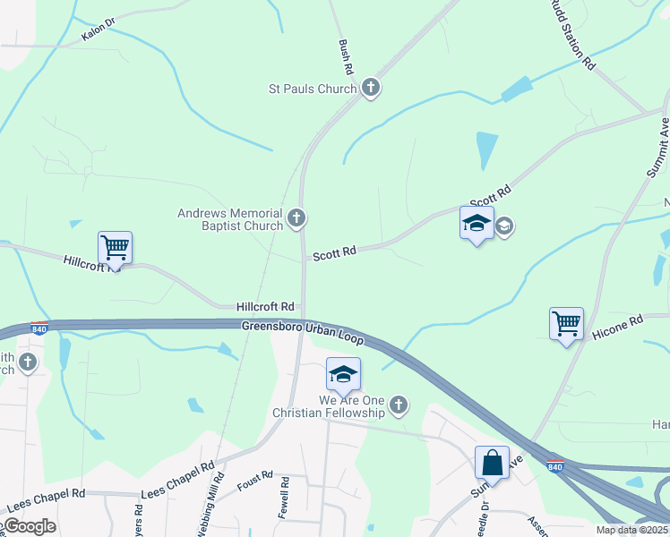 map of restaurants, bars, coffee shops, grocery stores, and more near 2012 Scott Road in Browns Summit