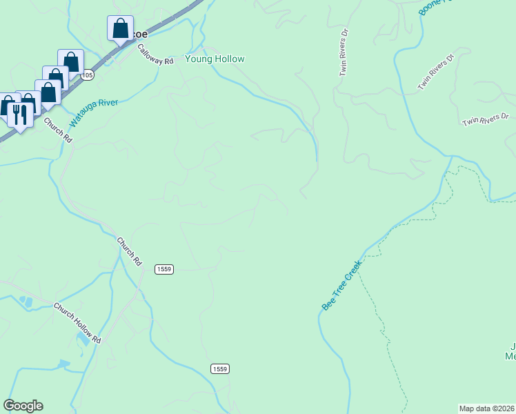 map of restaurants, bars, coffee shops, grocery stores, and more near 606 Jackson Ridge Road in Boone