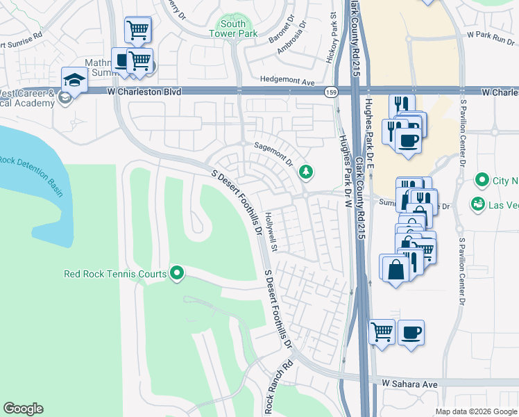 map of restaurants, bars, coffee shops, grocery stores, and more near 11402 Newton Commons Drive in Las Vegas