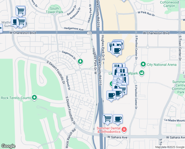 map of restaurants, bars, coffee shops, grocery stores, and more near 1830 Solvang Mill Drive in Las Vegas