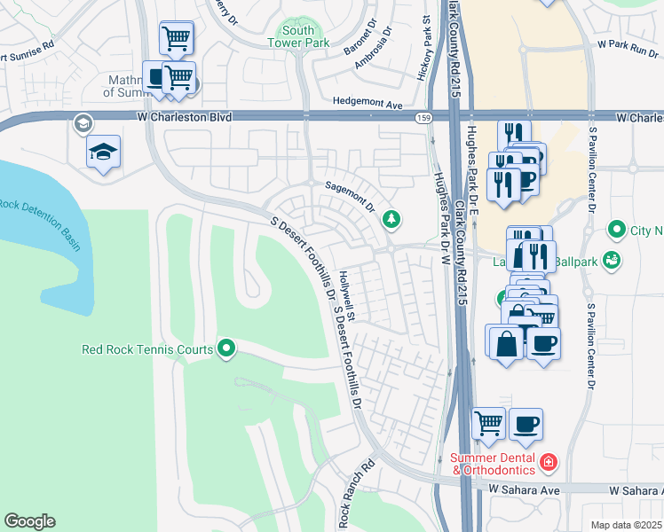 map of restaurants, bars, coffee shops, grocery stores, and more near 1816 Hollywell Street in Las Vegas