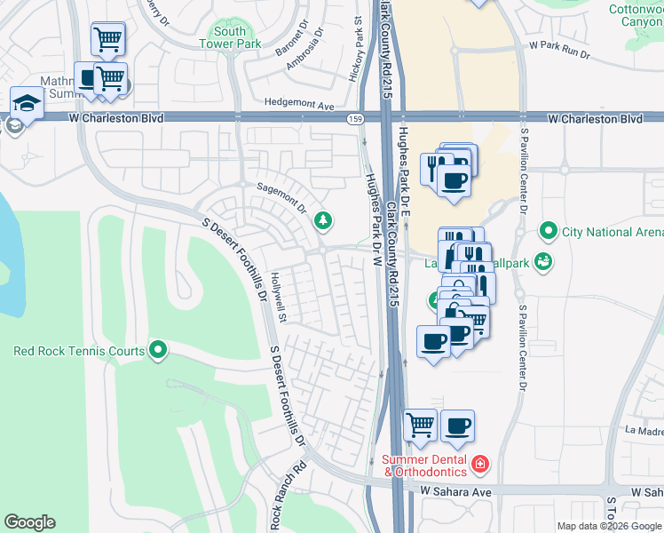 map of restaurants, bars, coffee shops, grocery stores, and more near 11243 Filmore Heights Court in Las Vegas