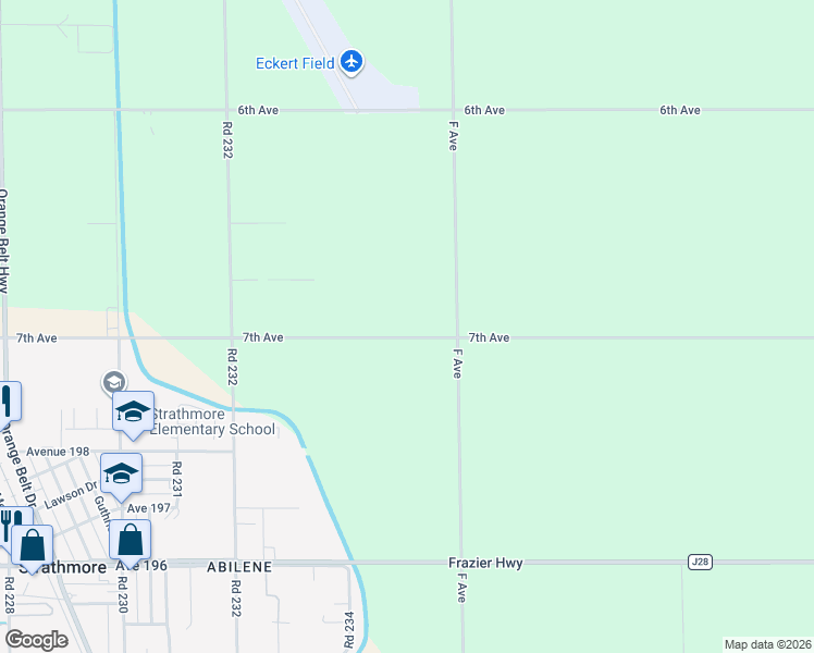map of restaurants, bars, coffee shops, grocery stores, and more near 23550A Avenue 200 in Strathmore