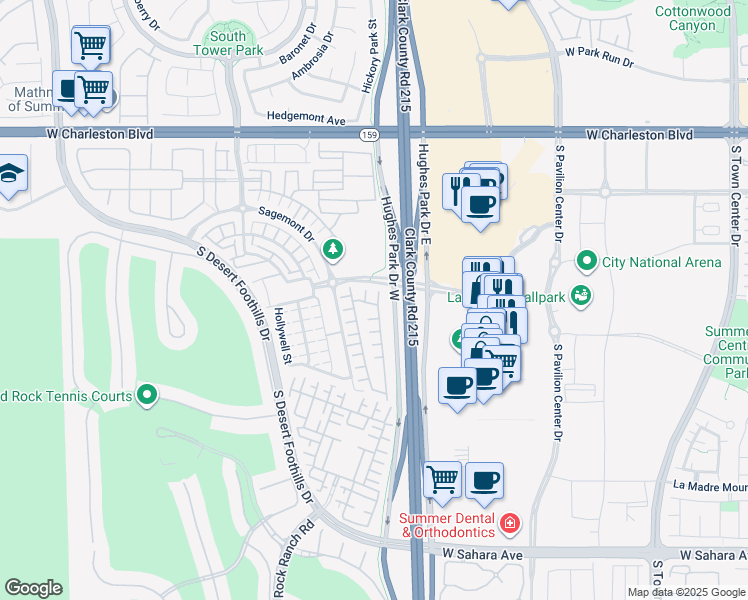 map of restaurants, bars, coffee shops, grocery stores, and more near 1819 Solvang Mill Drive in Las Vegas