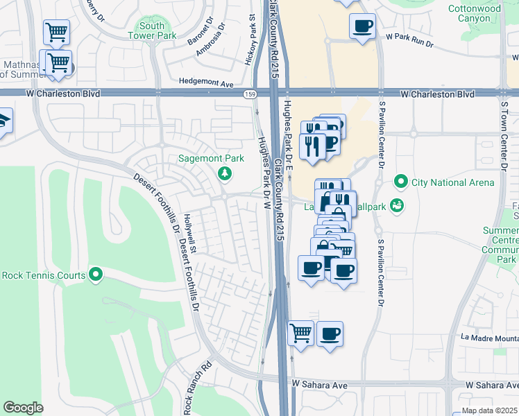 map of restaurants, bars, coffee shops, grocery stores, and more near 1808 Solvang Mill Drive in Las Vegas