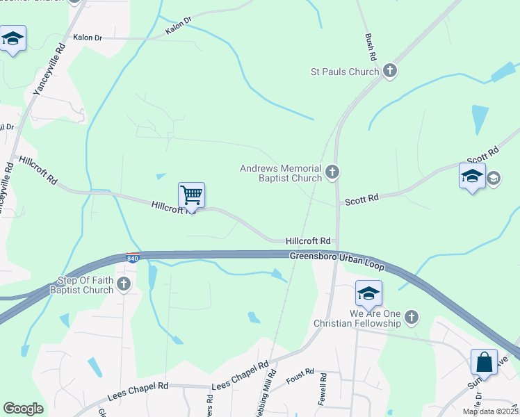 map of restaurants, bars, coffee shops, grocery stores, and more near 1105 Hillcroft Road in Browns Summit