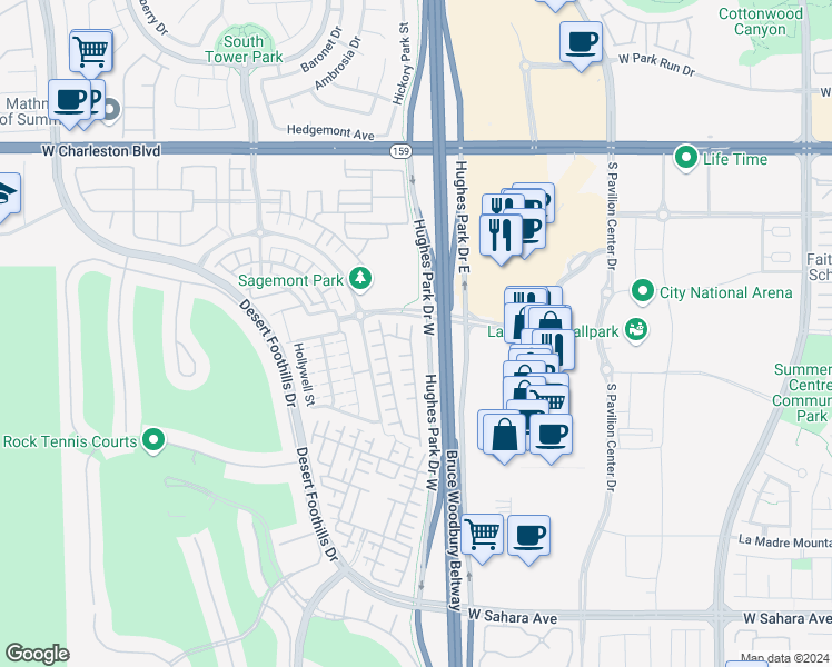 map of restaurants, bars, coffee shops, grocery stores, and more near 1808 Solvang Mill Drive in Las Vegas
