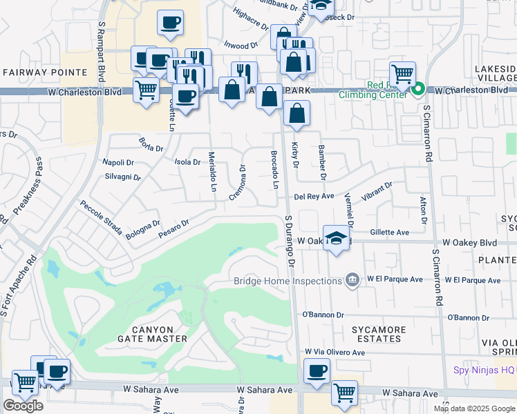 map of restaurants, bars, coffee shops, grocery stores, and more near 8633 Surtidor Drive in Las Vegas